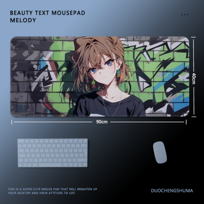 塗鴉墻動漫電競超大遊戲加厚防滑鼠標墊