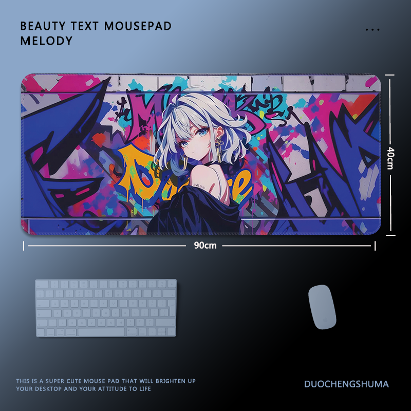 塗鴉墻動漫電競超大遊戲加厚防滑鼠標墊