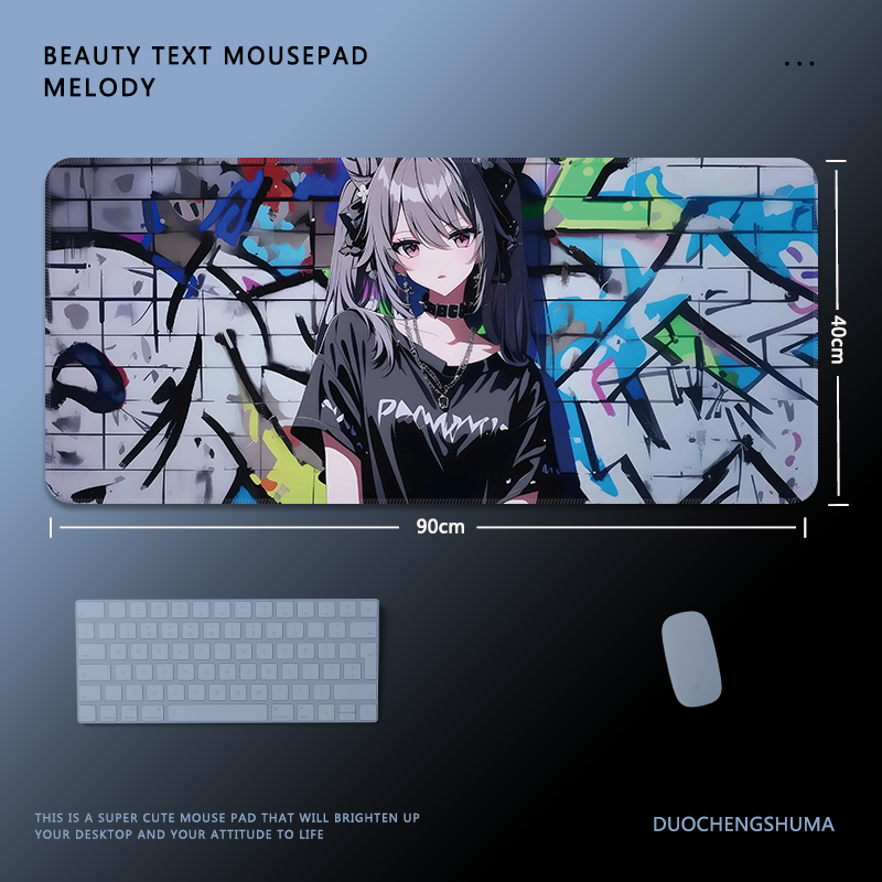 塗鴉墻動漫電競超大遊戲加厚防滑鼠標墊