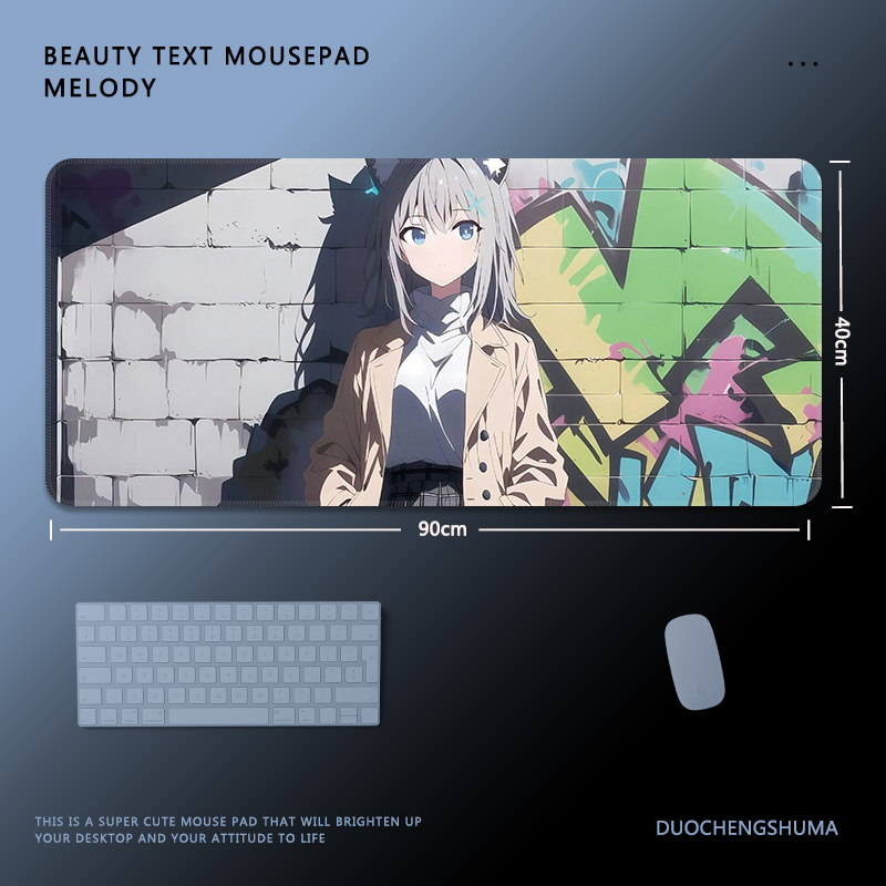 塗鴉墻動漫電競超大遊戲加厚防滑鼠標墊