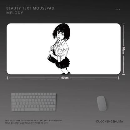 黑白動漫電競超大遊戲加厚防滑鼠標墊