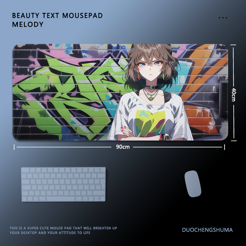 塗鴉墻動漫電競超大遊戲加厚防滑鼠標墊