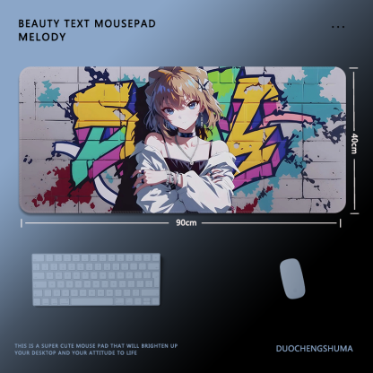 塗鴉墻動漫電競超大遊戲加厚防滑鼠標墊