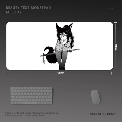 黑白動漫電競超大遊戲加厚防滑鼠標墊
