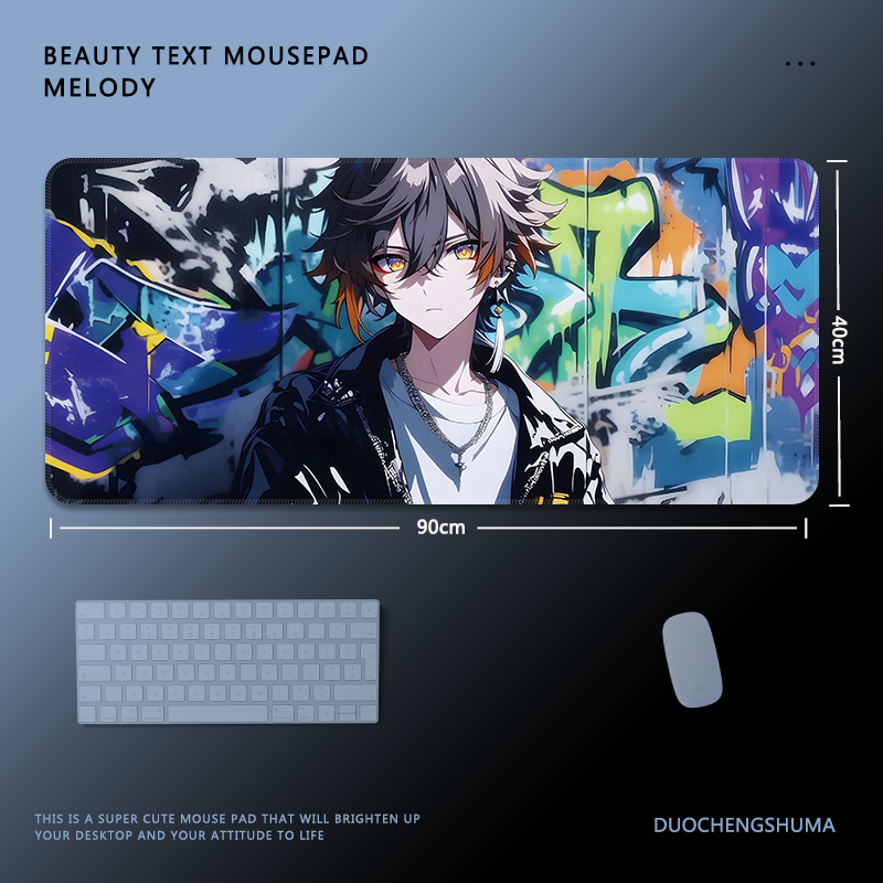 塗鴉墻動漫電競超大遊戲加厚防滑鼠標墊