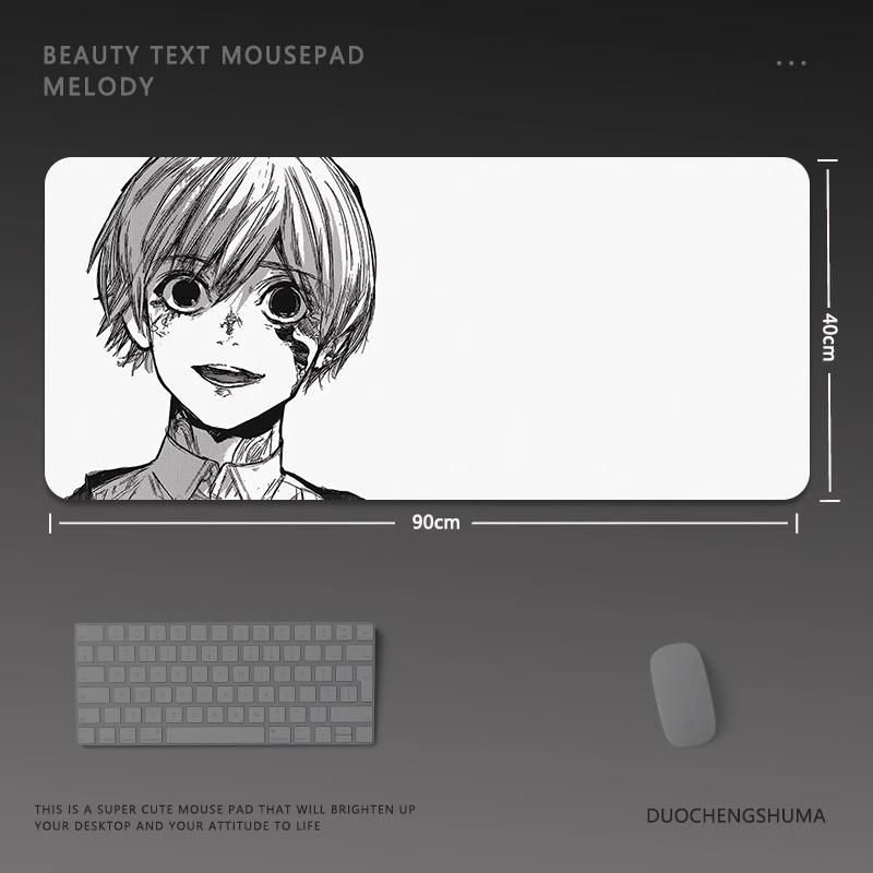 黑白動漫電競超大遊戲加厚防滑鼠標墊