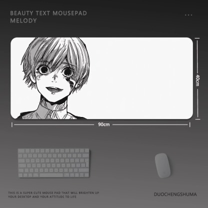 黑白動漫電競超大遊戲加厚防滑鼠標墊