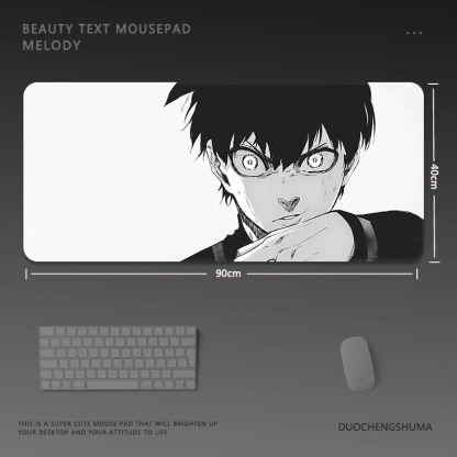 黑白動漫電競超大遊戲加厚防滑鼠標墊