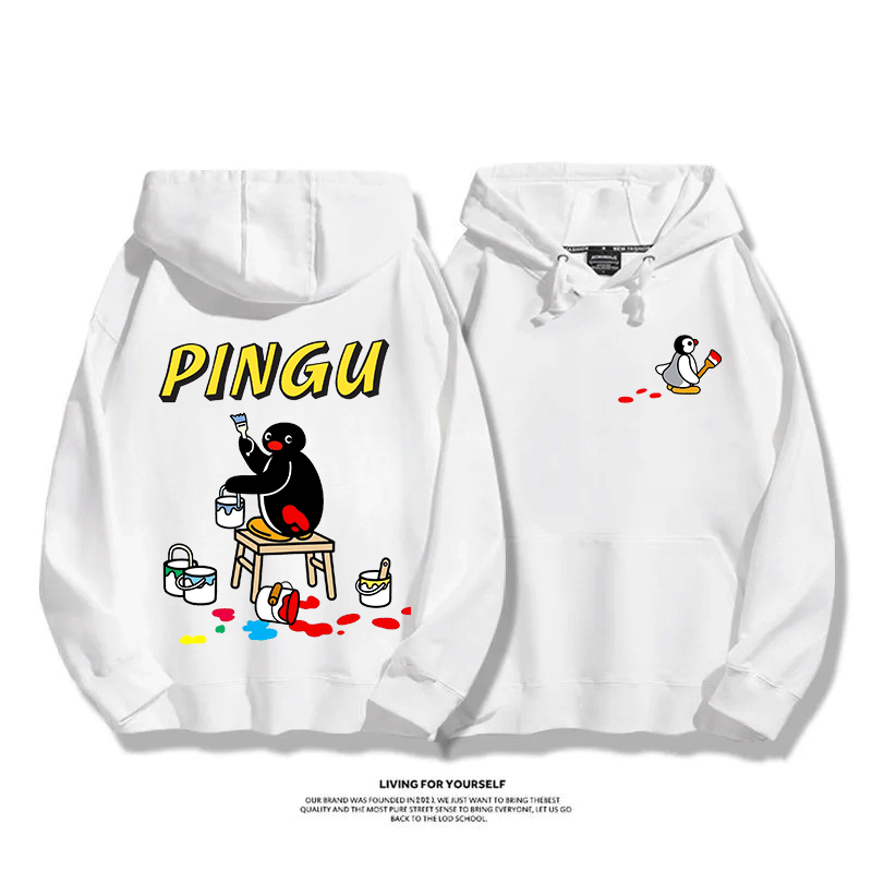 企鵝Pingu 2025秋冬新款 親子情侶男女連帽衛衣
