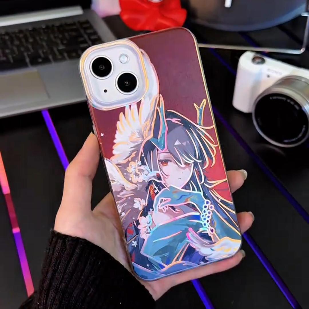 明日方舟極光金漸變手機殼