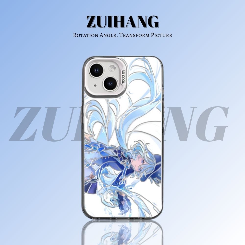 原神彩銀線條漸變防摔手機殼