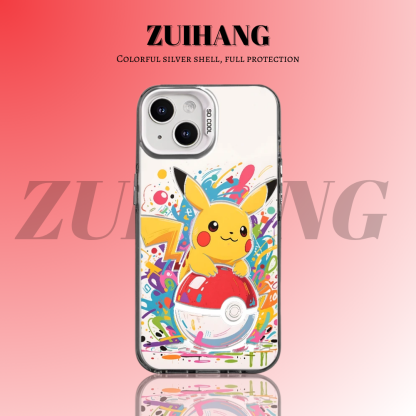 寶可夢彩銀線條漸變防摔手機殼