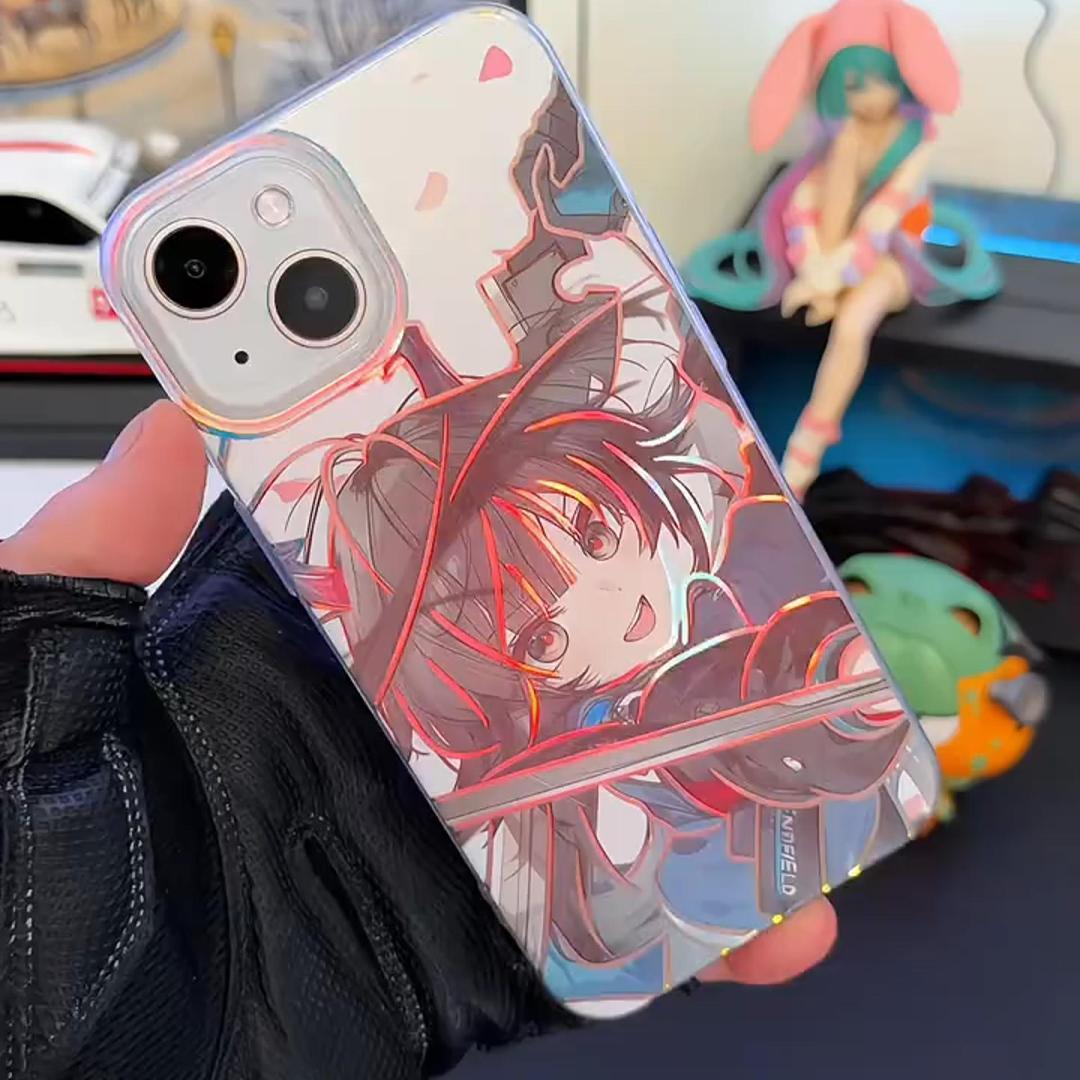 明日方舟極光金漸變手機殼