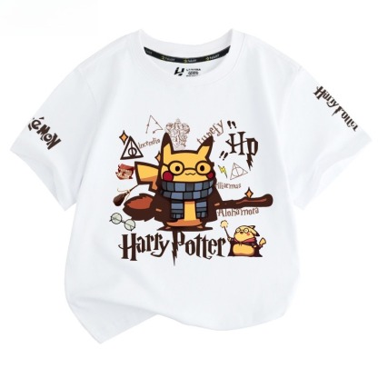 皮卡丘X哈利波特 2026親子情侶男女同款 印花短袖T恤