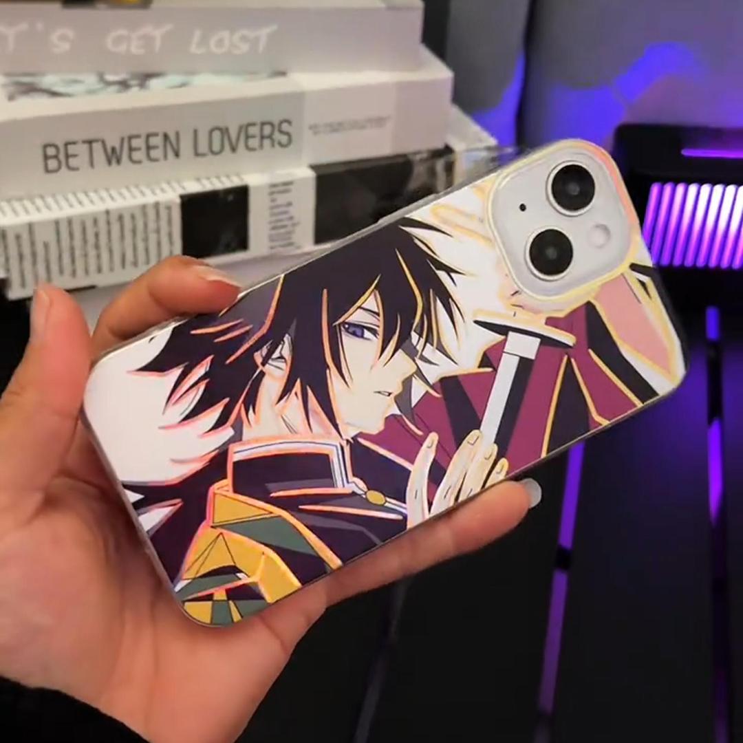 鬼滅之刃 極光/彩銀 線條漸變防摔手機殼