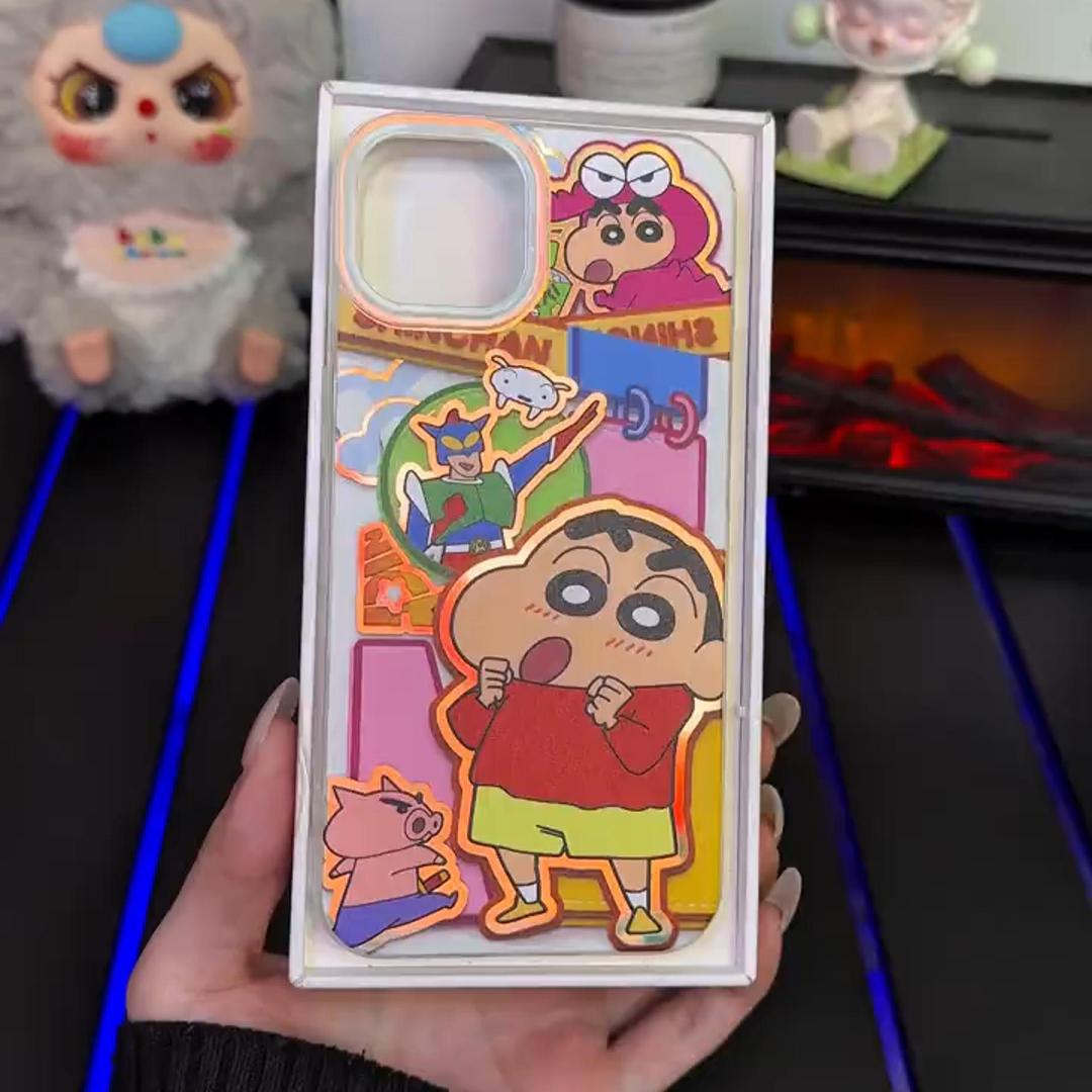 蠟筆小新 極光金漸變手機殼