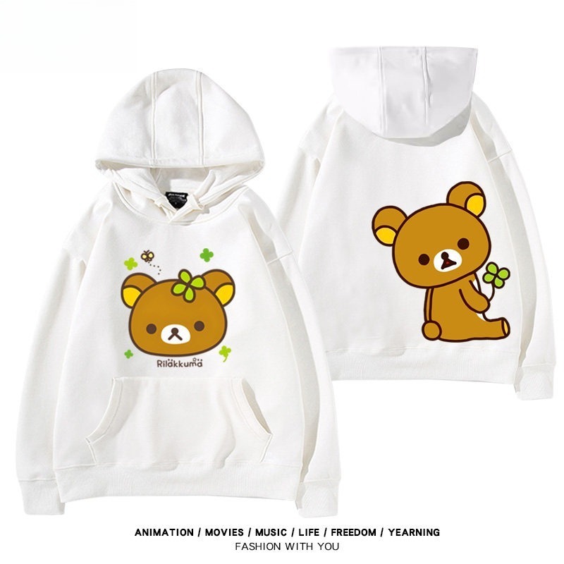 日系拉拉熊 聯名衛衣新款 親子情侶裝連帽衛衣