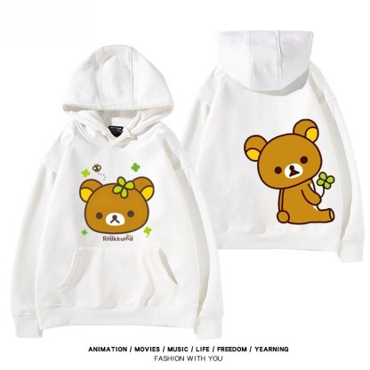 日系拉拉熊 聯名衛衣新款 親子情侶裝連帽衛衣