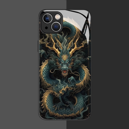 國潮黑龍新款高清全包防摔玻璃殼