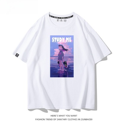 永遠是深夜有多好 2026親子情侶男女同款 印花短袖T恤