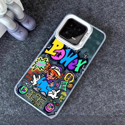 權志龍GD 彩銀線條漸變防摔手機殼