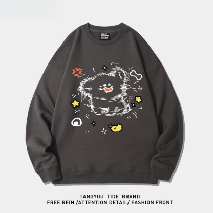 線條小狗 聯名衛衣2026秋冬新款親子情侶裝 圓領長袖/連帽衛衣