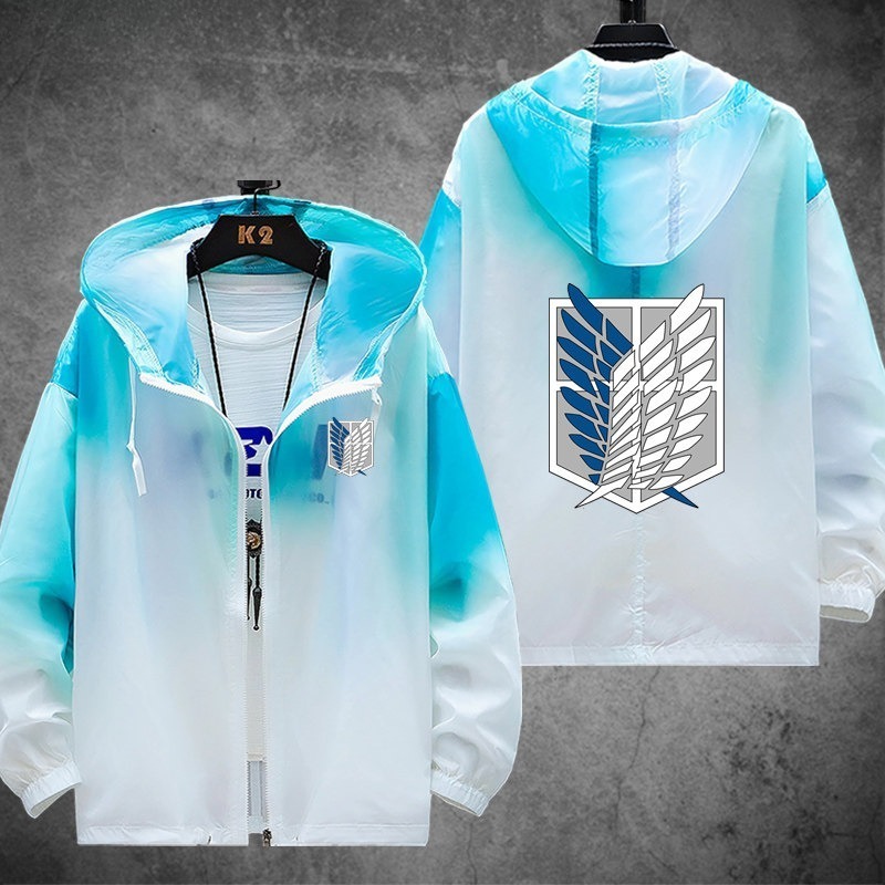 進擊的巨人自由之翼 輕薄透氣漸變防曬衣外套