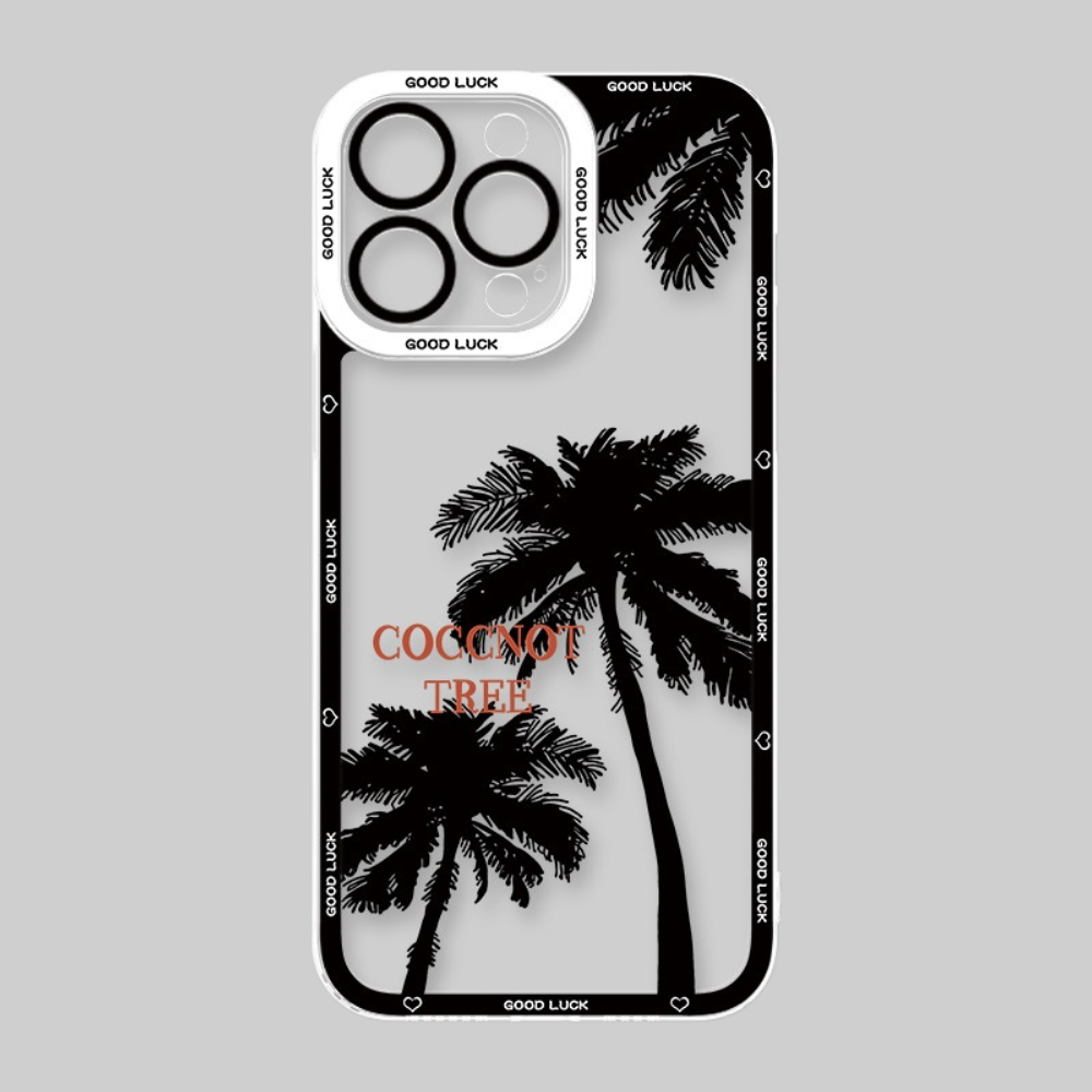 椰樹日落天使眼透明防摔軟殼