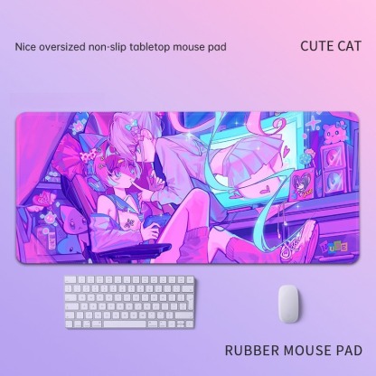 主播女孩重度依賴 主題桌墊 布質滑鼠墊