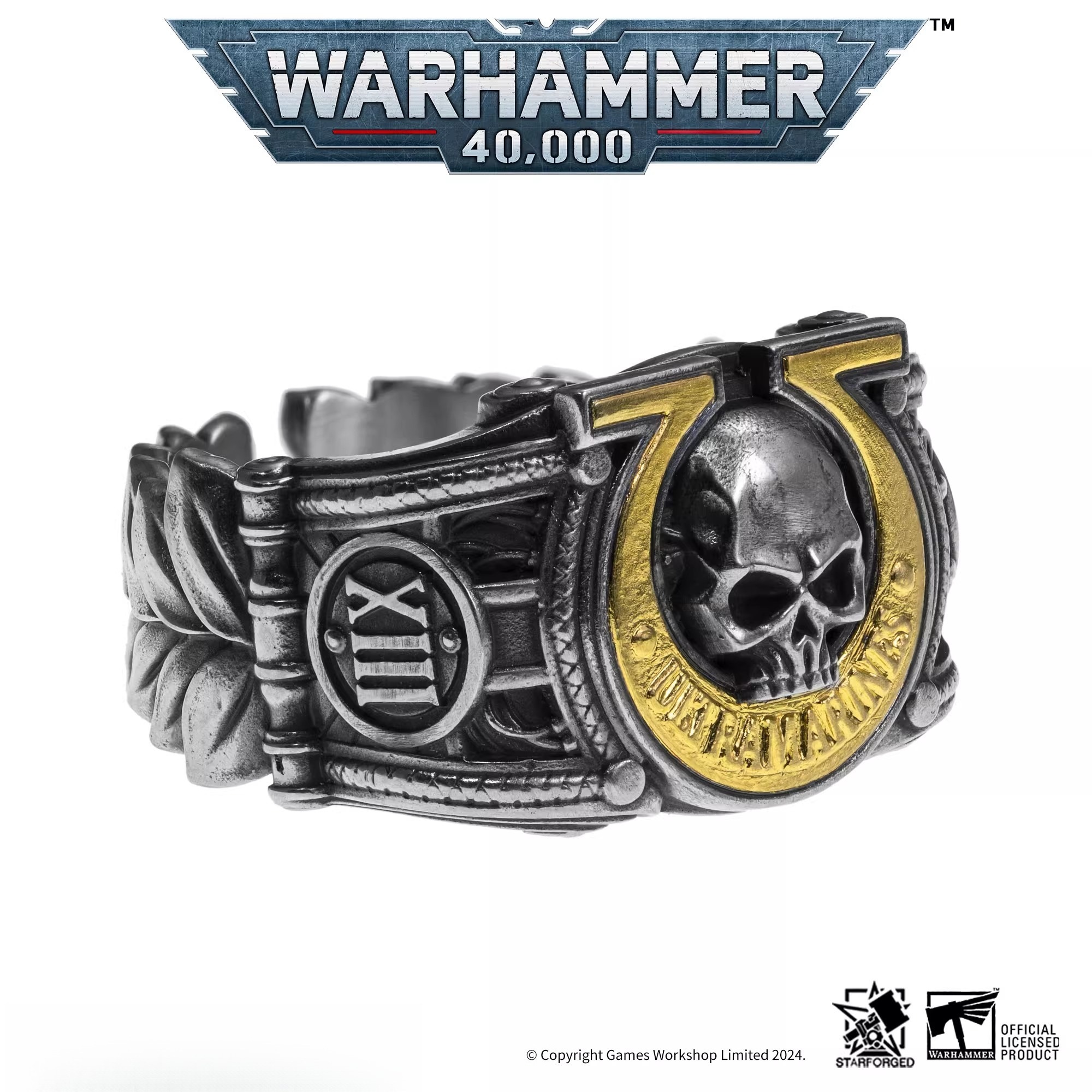 Starforged星辰鑄造戰錘40K周邊U團奧特拉瑪榮譽徽戒指銀星際戰士