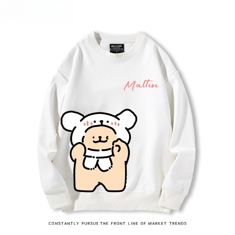 線條小狗 聯名親子情侶裝 圓領長袖