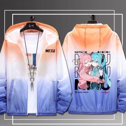 初音未來x孤獨搖滾 輕薄透氣漸變防曬衣外套