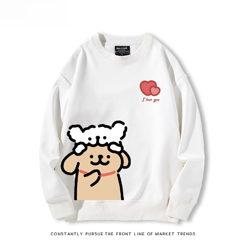 線條小狗 聯名親子情侶裝 圓領長袖