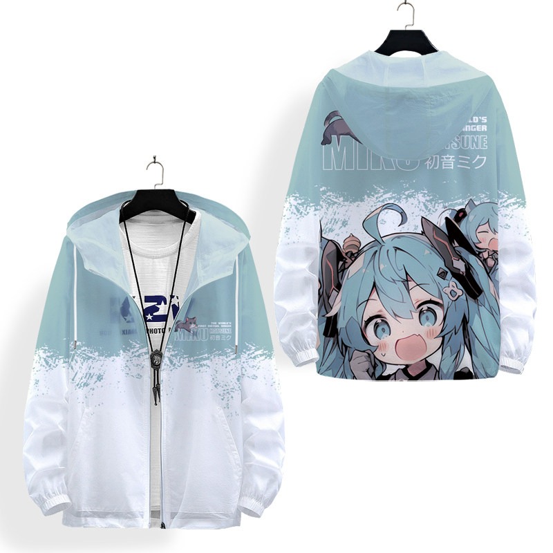 oversize 輕薄透氣漸變防曬衣外套