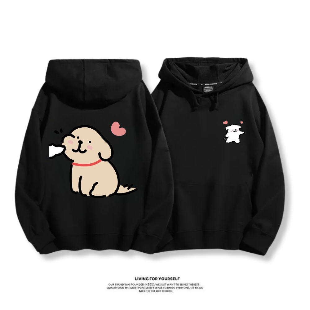 線條小狗 2025秋冬新款 親子情侶男女連帽衛衣