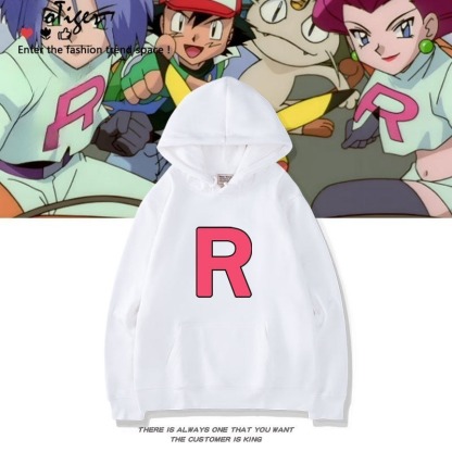 寶可夢火箭隊 聯名衛衣新款 親子情侶裝連帽衛衣