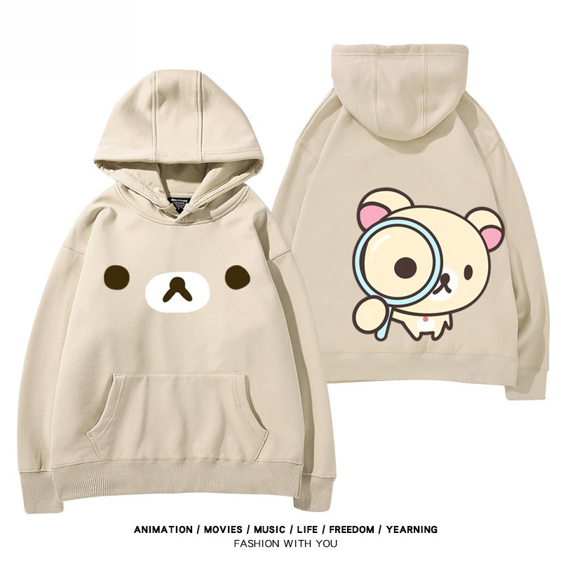 日系拉拉熊 聯名衛衣新款 親子情侶裝連帽衛衣