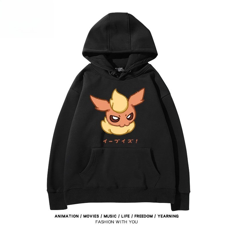 寶可夢伊布家族 聯名衛衣秋冬新款親子情侶裝連帽衛衣