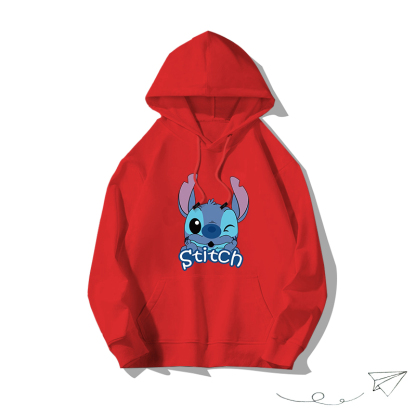 史迪仔聯名hiphop2025秋冬新款 親子情侶男女連帽衛衣