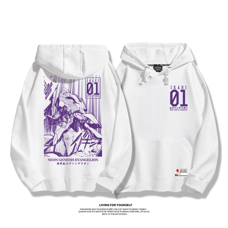 EVA初號機聯名衛衣2023秋冬新款親子情侶裝薄絨款連帽衛衣