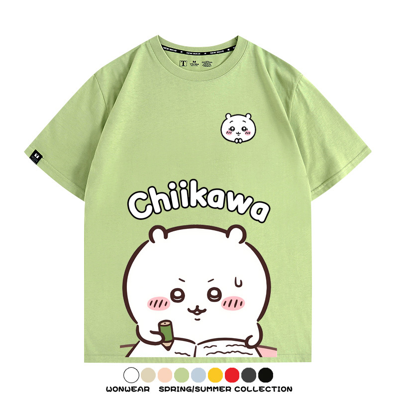 Chiikawa日系萌系吉伊卡哇可愛小八烏薩奇聯名短袖夏男T恤衫