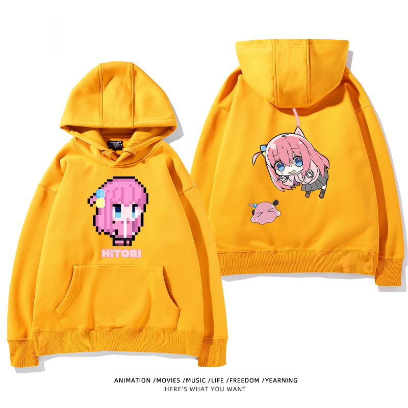 孤獨搖滾 聯名衛衣2024秋冬新款親子情侶裝薄絨款連帽衛衣