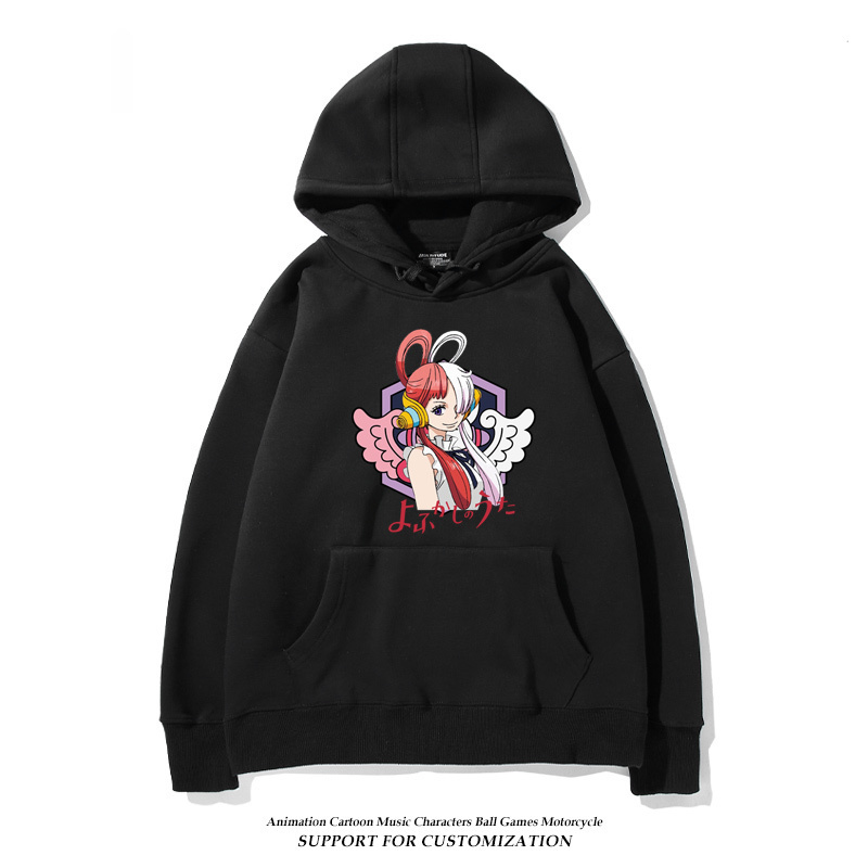 航海王紅髮歌姬烏塔 聯名衛衣2024秋冬新款親子情侶裝薄絨款連帽衛衣