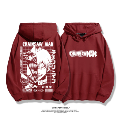 鏈鋸人新款 親子情侶男女款連帽衛衣