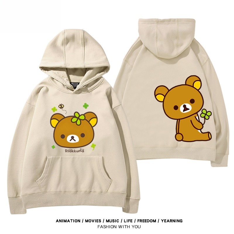 日系拉拉熊 聯名衛衣新款 親子情侶裝連帽衛衣