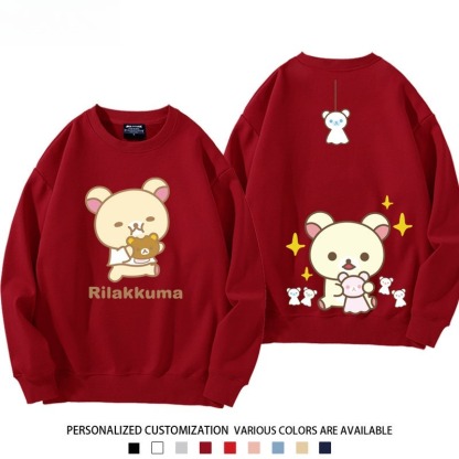 日系拉拉熊 聯名親子情侶裝 圓領長袖