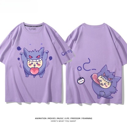 Chiikawa X 寶可夢 2026親子情侶男女同款 印花短袖T恤