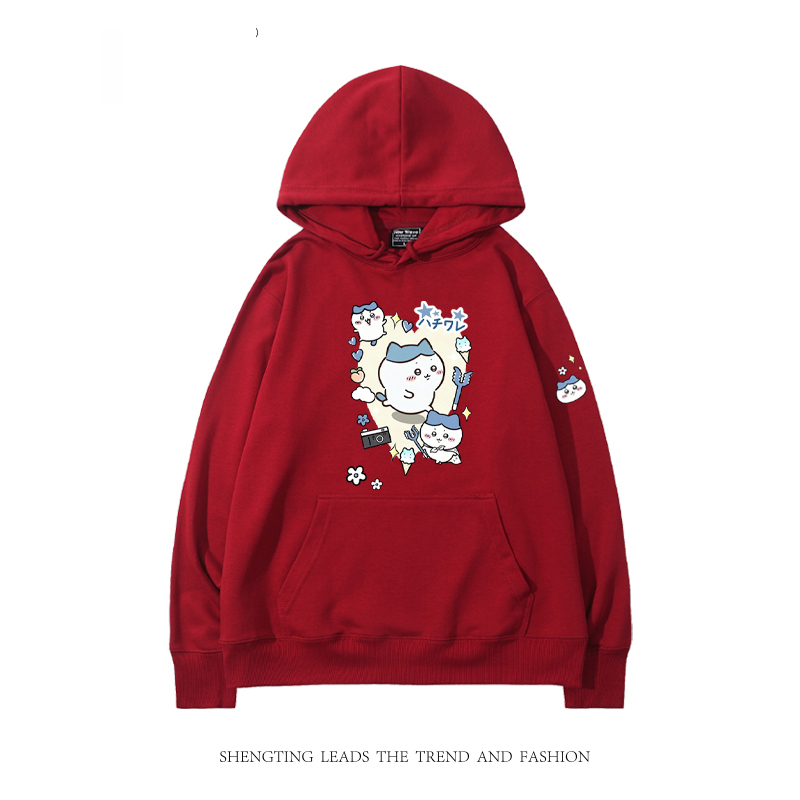 chiikawa 2024秋冬新款親子情侶裝薄絨款連帽衛衣