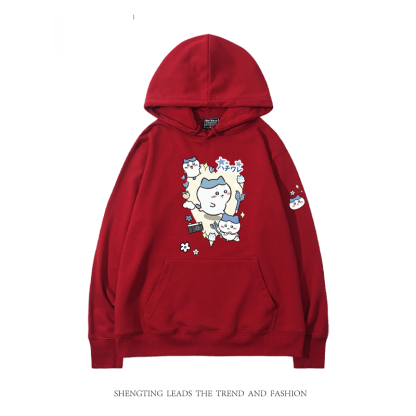 chiikawa 2024秋冬新款親子情侶裝薄絨款連帽衛衣