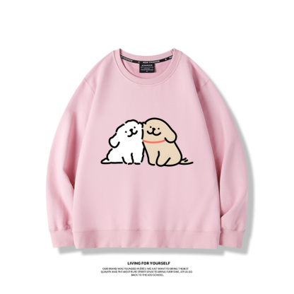 線條小狗2023親子情侶裝 圓領長袖